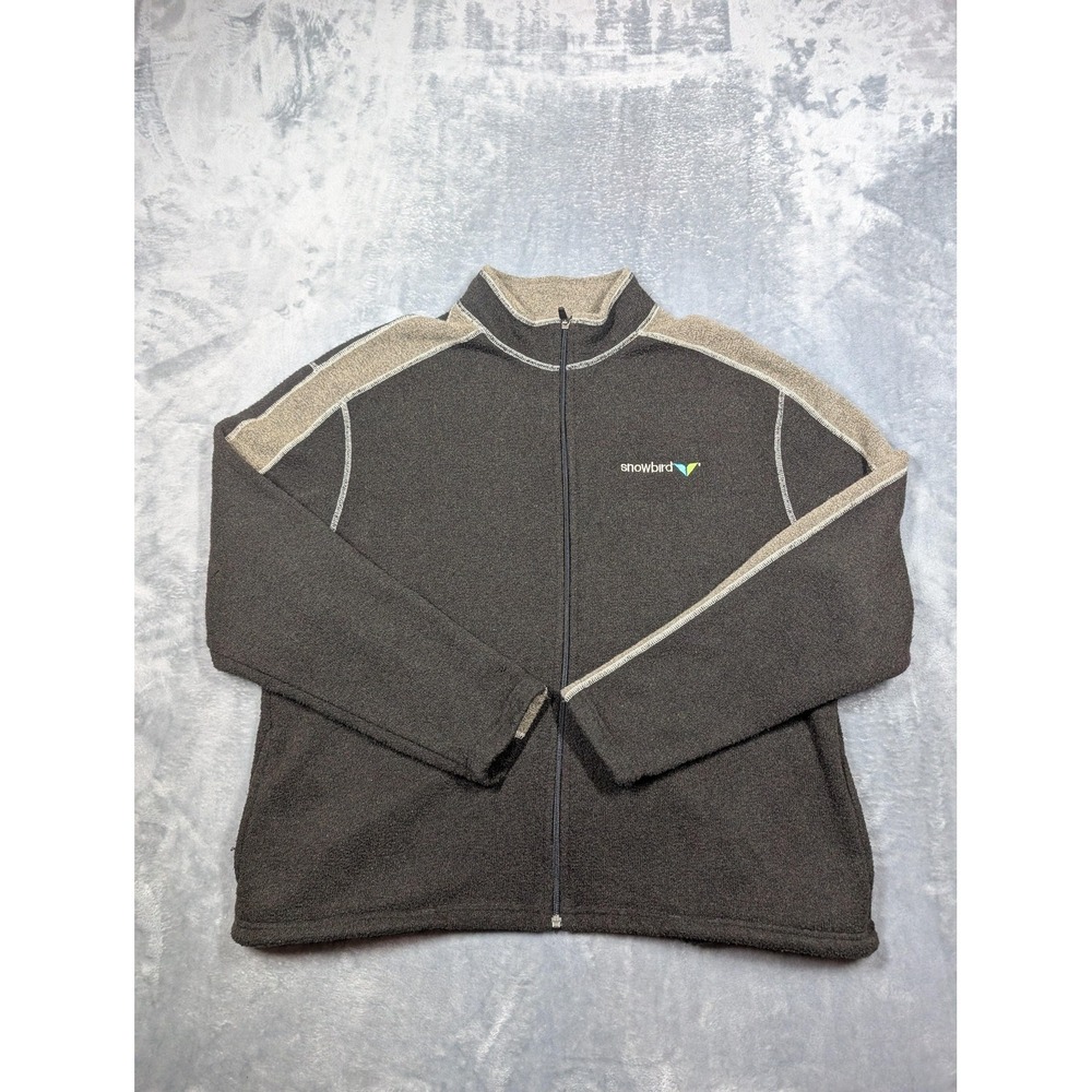 Kuhl Jacket Mens 2XL Brown Fleece Full Zip Snowbird Ski Resort Outdoor Logo